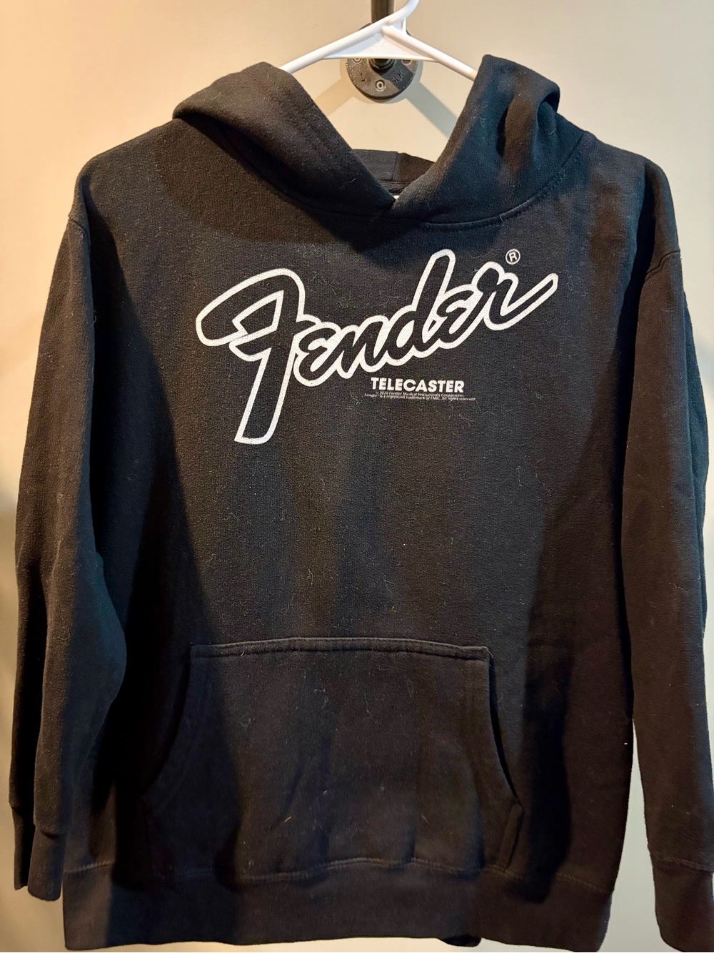 Fender Black Telecaster Logo Hoodie - Boys Sweatshirt